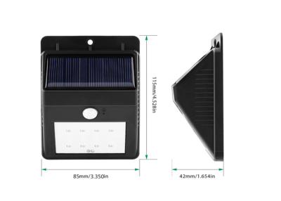 China A luz conduzida exterior sem fio do sensor de movimento, 8 conduziu a luz solar da segurança do sensor de movimento à venda