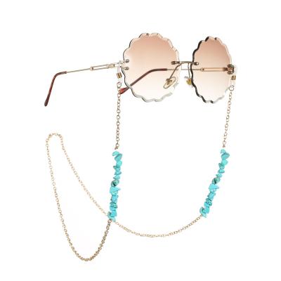 China Glass Special Non-slip Rope Fashion Design Natural Turquoise Glasses Chains Fashion Sunglasses Chain for sale