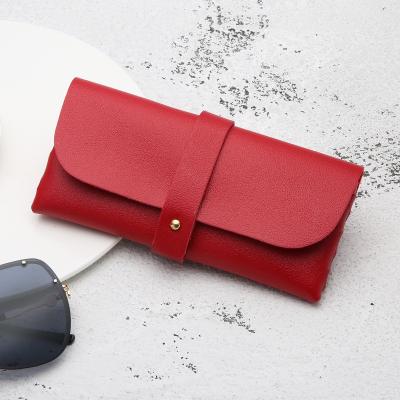 China PU Leather Glasses Case Mens Womens Handmade Soft Sunglasses Pouch Portable PU Leather Glass Case Pouches Fashion Storage Bag for sale