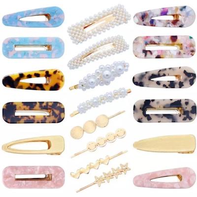 China Fashion Style Pearl Hair Pin Set Fashion Acrylic Acid Hair Clips Combination Fashion Women Jewelry for sale