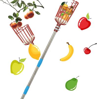 China Telescopic Handle Fruit Picking Extended Telescopic Pre-Assembled Basket Garden Tool Pole Fruit Picker for sale