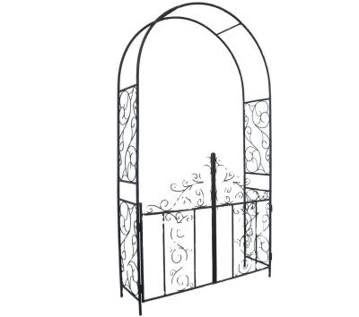 China Easily Assembled Outdoor Ornament Patio Furniture Pergola Supplies Metal Gate Garden Arch With Gate for sale