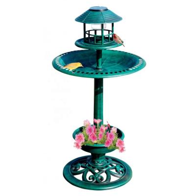 China Fashionable Garden Feeder Bird Bath With Solar Light Fountain Bird Bath for sale