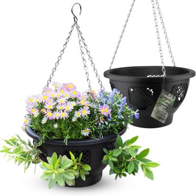 China Modern Decorative Plastic Hanging Basket Flower Pot Selfwatering Planter Self Watering Plant Pot for sale