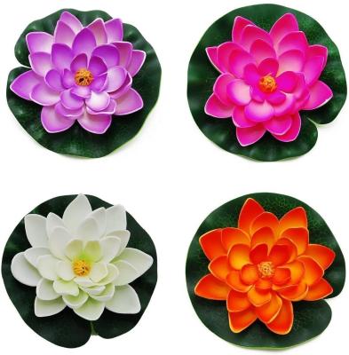 China Contemporary Outdoor Swimming Pool Pond Simulation Floating Ornament Garden Lotus Decor for sale