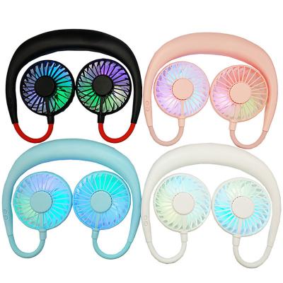 China Air Cooling USB 5V Personal Rechargeable Neck Fan Mini Fan 3 Speed ​​Plastic Electric Desktop Modes Small for sale