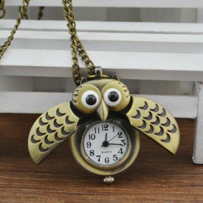 China China Wholesale Antique Factory Cartoon Pocket Watches With Silver Night Owl Factory Direct Sales for sale