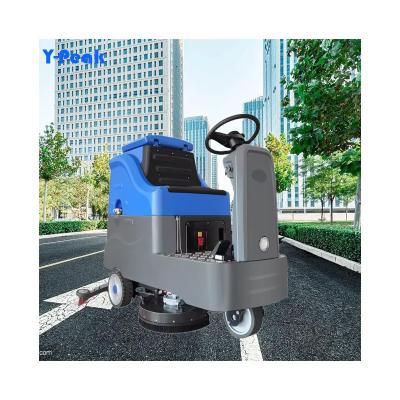 China Hotels China Factory battery operated ride on double squeegees automatic scrubber driving floor scrubber for sale