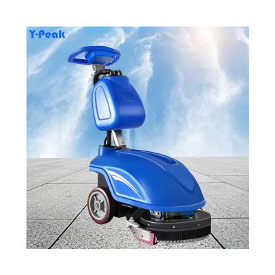 China Hotels 2024 Commercial Compact Foldable Floor Scrubber Large Brush Disc Power Electric Plastic Machine Motor Portable Floor Cleaning for sale