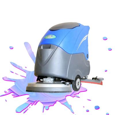 China Hotels Best Quality Professional Industrial Commercial Floor Scrubber Hand Push Walk Behind Electric Made of Plastic for sale