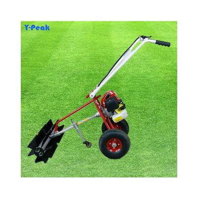 China Hotels Push-type lawn sweeper two-stroke gasoline lawn carding tool artificial lawn garbage cleaning machine automation for sale