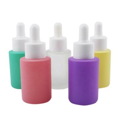 China Luxury Custom Refillable Plastic Rubber Cap+Glass Pipette+Silicone Biodegradable Skin Care Serum Eco Friendly Packaging Glass Bottles 30ml For Cosmetics for sale