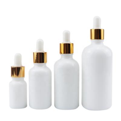 China Custom Opal Glass Essential White Bottle 30ml Porcelain Bottles Cbd Oil Vinegar Cosmetic Ceramic Serum Diffuser Necklace Cap+Glass Pipette+Silicone 30ml Gold Essential Oil Dropper Bottle metal for sale