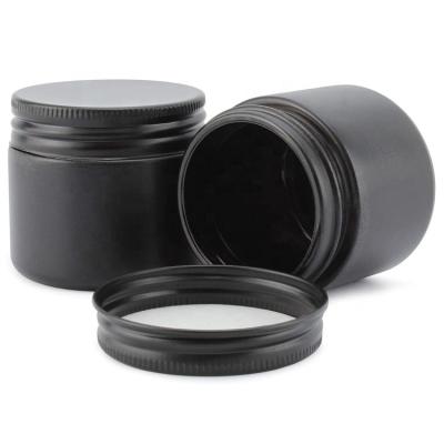 China Wholesale Canada Plastic Black Eco-Friendly Metal Cap/Hat Mini Matte Frosted Glass Candle Jars Black Wide Ships With Metal Lids Bulk Australia for sale