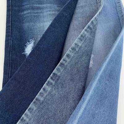 China Wrinkle Resistant Blue Cotton 9.2oz Polyester Woven Non-Stretch Denim Fabric for sale