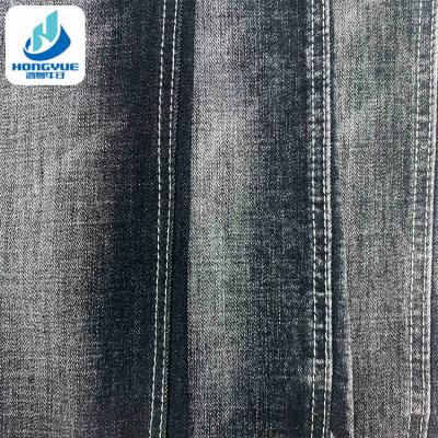 China Wrinkle Resistant 10.6oz 68% Black Cotton Woven Stretch Denim Fabric With Weft-Warp Wicking for sale