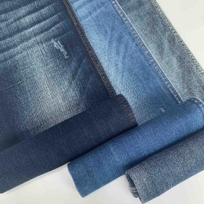 China Wrinkle Resistant Super Stretch 10.5oz Cotton Blue Denim Fabric For Jeans for sale