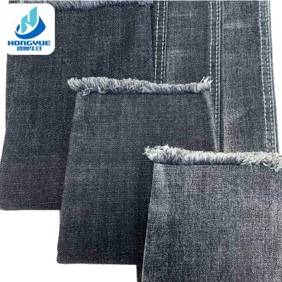 China Wrinkle Resistant Black 11.8oz Weft-Warp-Wick Cotton Polyester Spandex Jeans Fabric for sale