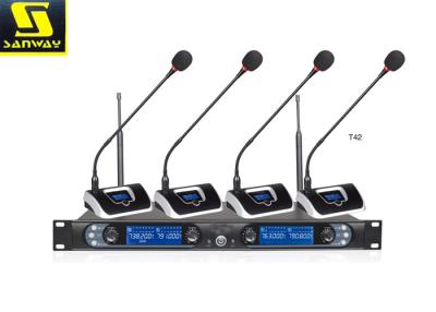 China 8845B Four Channel Wireless Microphone System Wireless Conference Microphone Black for sale