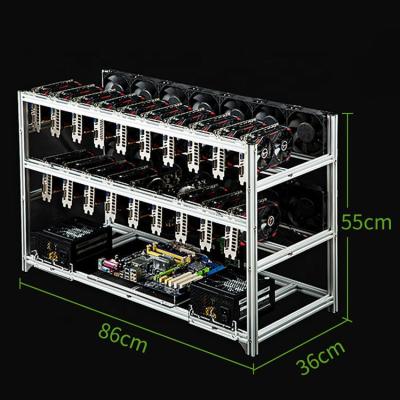 China Wholesale 6 Server 8 12 14 19 Gpu Stackable Rig Open Rack Frame Atx 8 Card 3Gpu Used Server Rig Cases Rack Only 6 8 12 Gpu Server for sale