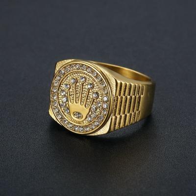 China 2021 TRENDY New Design Jewelry Fashion Crown Men's Ring Gold Plated for sale