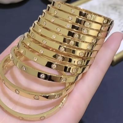 China Classic New Design Oval Women's Jewelry Bangle Fashion 18k Stainless Steel Zircon Gold Bracelet CLASSIC for sale