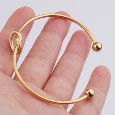 China 2021 New Arrival Fashion Knot Link Stainless Steel Bangle Cuff Bangle Jewelry for sale