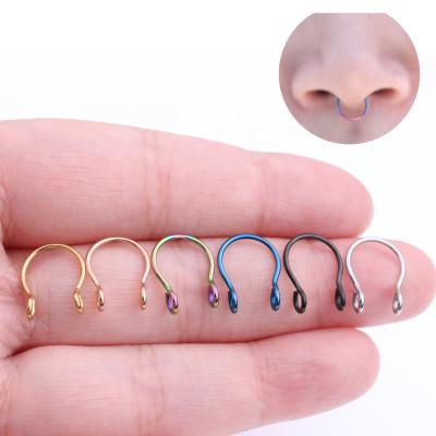 China Punk Ready To Ship 316l Stainless Steel Non Piercing Septum Nose Piercing Jewelry for sale