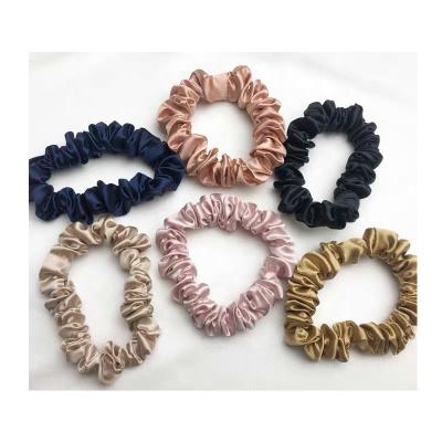 China Women's Hair Decoration 22 M/m2 cm Wide Non-Toxic Silk Hair Scrunchies Silk Hair Scrunchies For Hair Elastic Hair Bands for sale