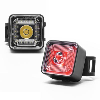 China USB Rechargeable Bicycle Light Tail Light Waterproof Led Warning Light Set for sale