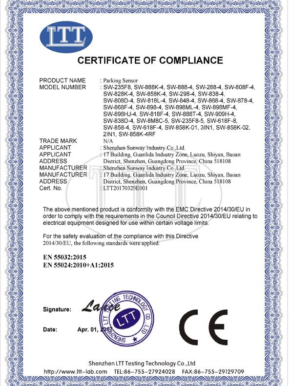 CE - Shenzhen Sunway Industry Co., Ltd.