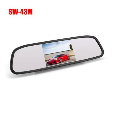 China Universal Safe Parking 4.3 Inch TFT Screen Vehicle Reversing Assist Camera Rear View Mirror Monitor for sale