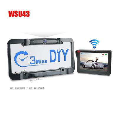 China Parking Aid SUNWAYI Solar Car Wireless Camera With 2.4G America Wireless License Plate Camera for sale