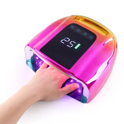 China Nail Beauty Products I Believe Pro Cure High Power 96w LED Wireless Rechargeable Cordless Nail Lamp For Gel Nail Polish Dryer With Customize Logo for sale