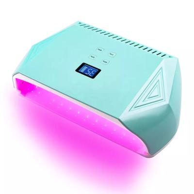 China Hot Sale High Power 128w LED Nail Dryer Red Light Cordless UV Lamp With Large Space For Two Hand Use BEC932 for sale