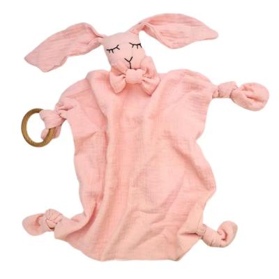 China Breathable Baby Towel Plush Stuffed Toys Cartoon Cute Rabbit Soothe Soft Comfort Sleep Teether Toy Gift Newborn for sale