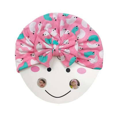 China Lovely Comfortable Printed Baby Head Wraps Infant Toddler Turban Hat Soft Baby Hood Newborn Infant Head Wraps for sale