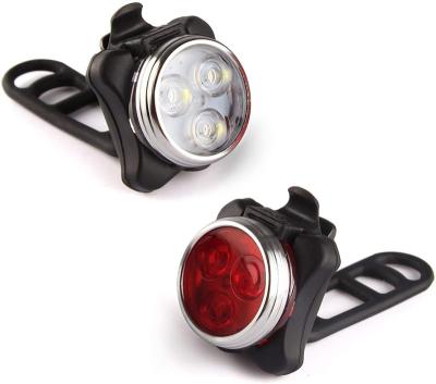 China USB Rechargeable Plastic Bike Light Set, Super Smart Front Headlight and Free Rear LED Bicycle Light for sale