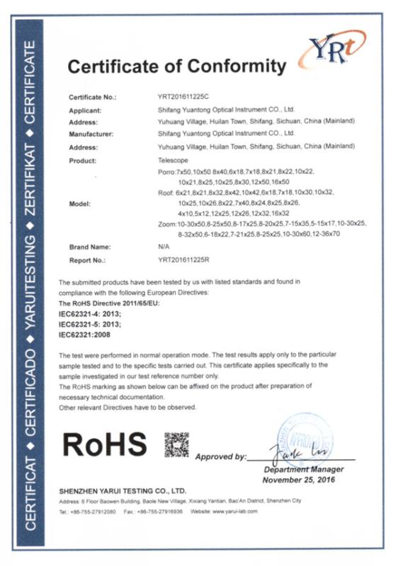 RoHS - Shifang City Yuantong Optical Instrument Co., Ltd.