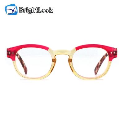 China Wholesale Custom Brightlook 2020 Logo Mix Color PC Slim Round Frame Reading Glasses for sale