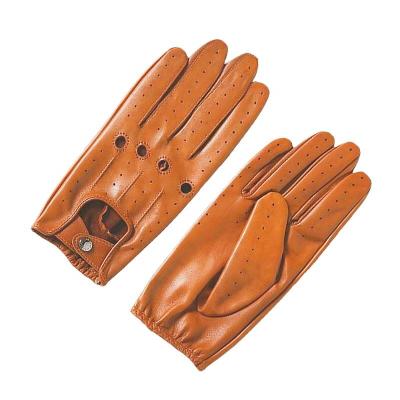 China Light Brown Import Mens Fashion Motorcycle Gloves Wholesale Soft Full Finger Lambskin Soft Leather For Training Gloves for sale