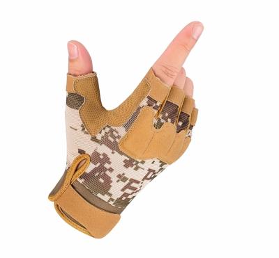 China Mechanic Protection Wholesale High Quality Men's Camouflage Motorcycle Gloves For Half-finger Gloves for sale