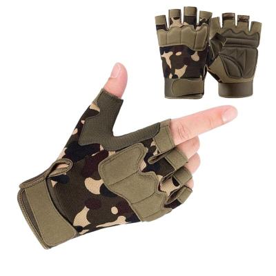 China Wholesale High Quality Mechanic Protection Men's Camouflage Half-finger Gloves for Special Forces Tactical Outdoor Sports Riding Anti Impact for sale