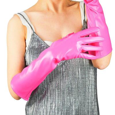 China Wholesale Simple High Quality Women's Real Leather Long Pink Gloves For Evening Opera Gloves 30cm 40cm 50cm 60cm 70cm 80cm for sale