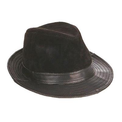 China Wholesale Gray Men Real Sheep Leather Fedora Plush Factory Sale Hat for sale