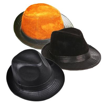 China Character Factory Wholesale Mens Real Sheep Leather Top Hat for sale