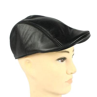 China Daily Life Selling Fashion SheepLeather Berets Unisex Black Hat For Men Woman Custom Winter Military Hat Wholesale for sale