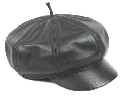 China Hot Selling Fashion Party Hat Unisex Black Leather Berets For Women Men Woman Custom Military Hat Wholesale for sale