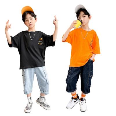 China 2021 Wholesale New Korean Boy's T-shirt Anti-shrinkage for Summer and Autumn Children's Half-wrapped Short-sleeved T-shirt for sale