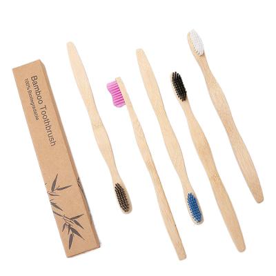 China Disposable Custom Natural Charcoal Bamboo Toothbrush For Hotel for sale